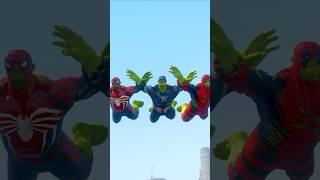 GTA V: AVENGERS IN TROUBLE! SPIDER-HULK, DEADPOOL-HULK & CAP-HULK SMASH ALL VILLAINS  #shorts