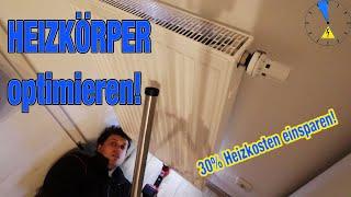 Heizkörper richtig reinigen Vorlauftemperatur reduzieren Energie sparen Bürste und Sauger Wärmepumpe