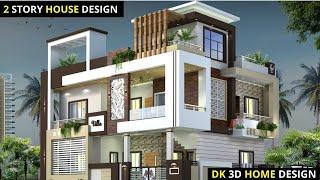 2 Story House Design | House Plan with Car Parking | 32x42 House Plan | DK 3D Home Design