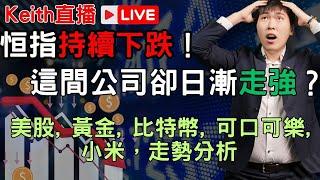 恒指持續下跌！這間公司卻日漸走強？美股, 黃金, 比特幣, 可口可樂,   小米，走勢分析