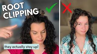 Root Clipping Fine Curly Hair for Volume | Works on Silky Roots!