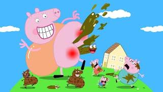 Peppa's Fat Mummy.... Stop the game "Who can hold back laughter the best"| Peppa Pig Funny Animation