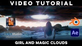 Girl and Magic Clouds / Tutorial  Blender / After Effects /#tutorial #3d #vfx #cgi #aftereffects