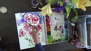 Quick and Simple Rose Painting - start to finish (real time)