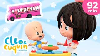 Las ruedas del bus rosa  y más canciones infantiles para bebés con Cleo y Cuquín