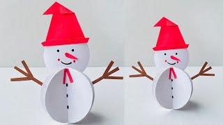 Snowman Craft | Easy Christmas Craft | Christmas Decorations DIY | Paper Snowman