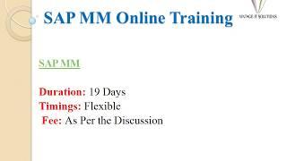 SAP MM Training Videos, SAP MM Course Content