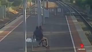 Australia: The Boyfriend was trying to throw his girlfriend to the moving train