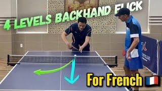 How to do 4 Backhand Flick techniques from basic to advanced |  Ti Long guides French students 