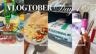 VLOGTOBER DAY 4&5: Grocery Top Up, Making A Snack, Gift Bag Unboxing+Errands And Stuff| #roadto200k