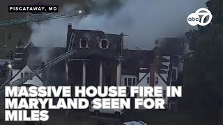 Massive House Fire in Prince George's County sends smoke visible for miles