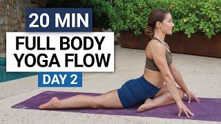 20 Min Full Body Yoga Flow | Strength, Flexibility & Mobility | Day 2 - 30 Day Yoga Challenge