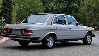 1983 Mercedes-Benz 300D Turbodiesel in Ascot Grey over blue MB Tex Exterior video 7/18/24