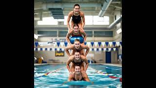 Swim team 2nd pyramid fail #keithandrewnetwork #humanpyramid #humanstack #dumbo #dumbopyramid