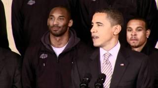 President Obama Greets the Lakers