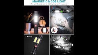 Multifunctional rechargeable LED flashlight with magnet |Review 2024|