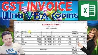 GST INVOICE WITH VBA CODING IN MICROSOFT EXCEL #microsoftexcel