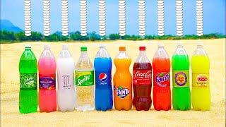 Experiment : Cola, Fanta, Mirinda, Sprite, Chupa Chups soda and Mentos Underground !!