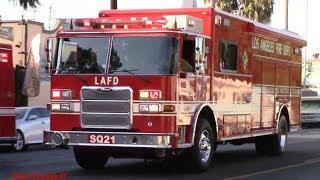 LAFD Squad 21, Truck 21, & Rescue 14 Responding