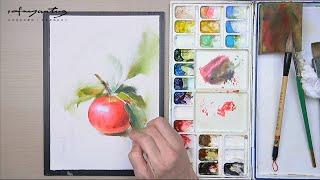 Watercolor Tutorial EP20｜兩個步驟學會畫蘋果—水彩靜物教學