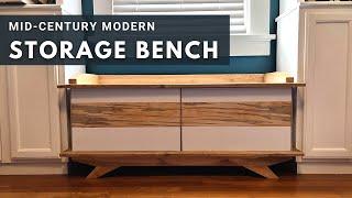 Spalted Maple Mid-Century Modern Storage Bench Build