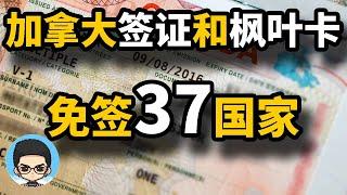  持有加拿大签证和枫叶卡，可以享受免签37个国家待遇，发达国家签证加持后的护照，立省万元签证费