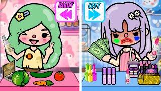 Rich and Poor Girl In Left and Right Challenge | Toca Life Story |Toca Boca