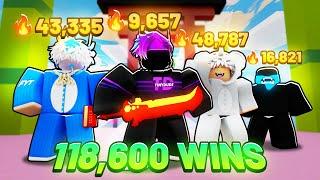 The ULTIMATE 118,600 Wins Squad in Roblox Bedwars..