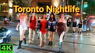 【4K】TORONTO SATURDAY NIGHTLIFE | NIGHTLIFE WALKING STREET DOWNTOWN