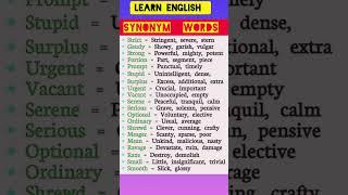 Synonym words in English #shorts #trending #letslearn