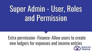 QDC SuperAdmin- Extra Permission -Finance-Allow user to create new ledger for expense & income entry