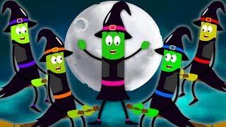 Five Little Witches Scary Nursery Rhymes For Kids | Halloween Songs For Children & Toddlers