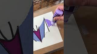 DIY Faux Stained Glass Bat for Halloween  #halloweendecor