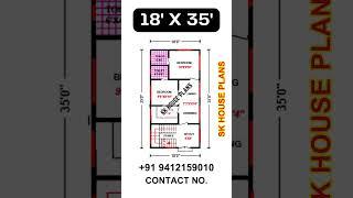 18 X 35 House Design / 630 Sqft House Plan / 70 sqyds Home (S NO 2210)