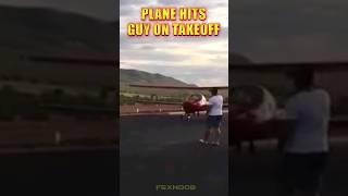 Runway Drama - Plane Hits a Guy on takeoff #shorts #aviation