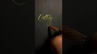 Lettering "Calligraphy" with Golden Ink #shorts #calligraphy #cursivewriting #cursive #viral