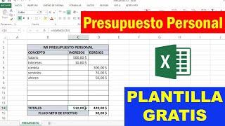 Como hacer un PRESUPUESTO Personal en Excel  plantilla gratis