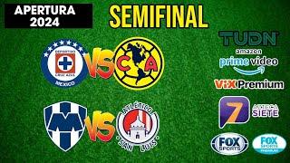 FECHAS HORARIOS Y CANALES PARA LAS SEMIFINALES DE LA LIGA MX APERTURA 2024