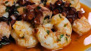 PULPO Y GAMBONESLA RECETA MEJOR GUARDADA DE LA MAYORIA DE LOS RESTAURANTES