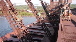 The James R Barker, CN dock loading, ship arriving, ship loading, ship departing.