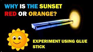 #Sunset #Scattering of light #Glue stick #Experiment#Science #Rayleigh Scattering #CLASS5 #sunsetRed