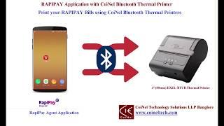 RapiPay Agent AEPS Application demo on CoiNel 3" EXEL-BTUB Bluetooth Printer