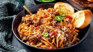 Classic comfort food an incredible twist | Buffalo Minced Beef Spaghetti