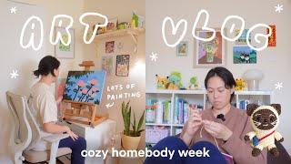 cozy week in my life ️ taxes, art trade, crocheting a cat, cooking  STUDIO VLOG