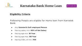 Karnataka Bank Home Loan Policy in English