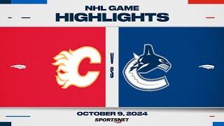 NHL Highlights | Flames vs. Canucks - October 9, 2024