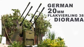 German WW2 Anti-Aircraft Gun Diorama - Tamiya 1/35 20 mm Flakvierling - How to Make Diorama