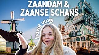 A trip to Zaandam and Zaanse Schans windmills near Amsterdam  Netherlands travel vlog