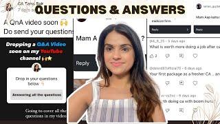 Answering all the questions: Part 1 ️ | My first salary | CA Vs CFA | Job or Firm @CATanviSukhija