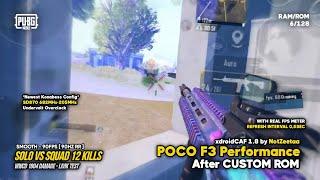 POCO F3 90FPS PERFORMANCE AFTER CUSTOM ROM ‼️ Solo VS Squad Gameplay | PUBG MOBILE Test #10